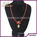 2015 wholesale Fashion jewelry red color PU leather pendant necklace